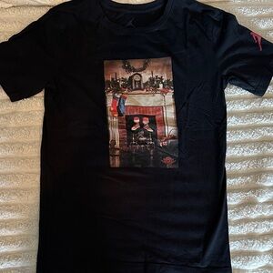 Jordan Black Graphic T-Shirt with Festive Print